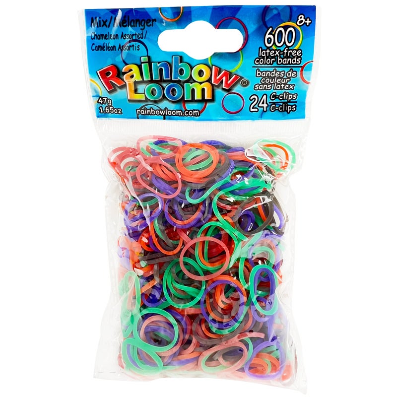 Rainbow LoomÂ® Jelly Collection: Chameleon Mix Rubber Bands with 24 C-Clips (600 Count)